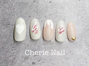 シェリーネイル(Cherie Nail)/ホワイトバレンタインネイル★