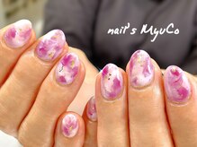 ネイルズミューコ(nail's MyuCo)/ピンクなマーブル