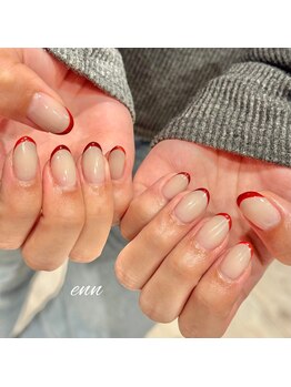 エン(enn)/Bordeaux × french nail