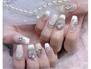 ネイル アリーズ セカンド(nail Allies 2nd)/白 フレンチ チェック ガーリー