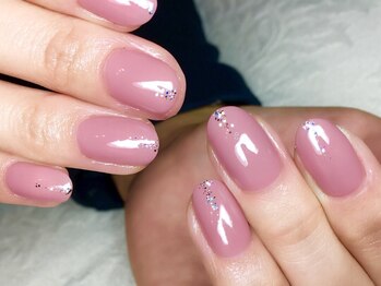 ネイルサロン エルオーケー(L.O.K)/ワンカラー&ラメしずく ¥8500