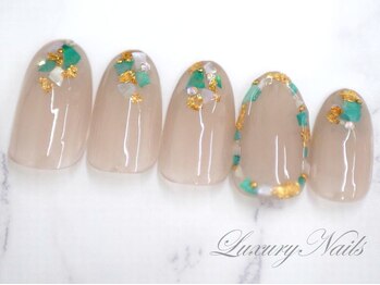 ラグジュアリーネイルズ カワグチ(Luxury Nails Kawaguchi)/クリア*グリーンシェル