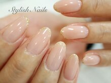 スタイリッシュネイルズ(Stylish Nails)/シンプルネイル☆縁取りラメ