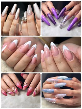 アヌエヌエ(Anuenue)の写真/【ご要望の再現度に定評】負担を最低限に抑えたスカルプネイルで映える指先に☆デザイン多数＆持込みOK！