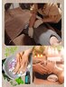 【夏限定】スペアミント足湯＋シルクリンパ全身60分＋ヘッドスパ30分　100分