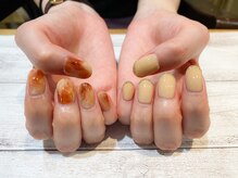 ネイルアルケー(Nail ARCHE)/べっ甲×ミラー×アシメ