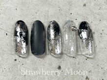 サロンストロベリームーン(Salon Strawberry Moon)/ブラックアートネイル￥7980