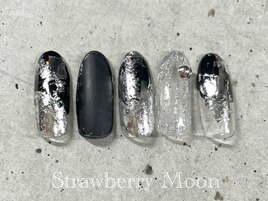 ブラックアートネイル￥7980