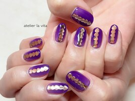 ハート　ワンカラージェルネイル