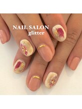 ネイルサロン グリッター(NAIL SALON glitter)/ぬりかけ秋ネイル