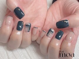 グリーン　チェック　フレンチ