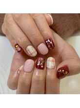 キーバイマグモモ(KYE by Mag momo)/ニットネイル／チェック／ピンク