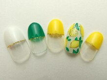 ネイルサロン ドレリッチ 大宮店(drerich)/手描きフルーツ柄～レモン～