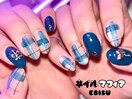 チェックネイル/秋ネイル