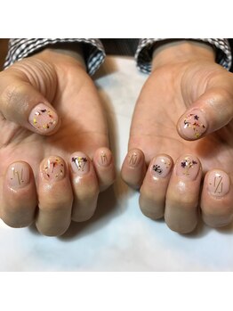 ニコ(nico+)/押し花×ワイヤーネイル