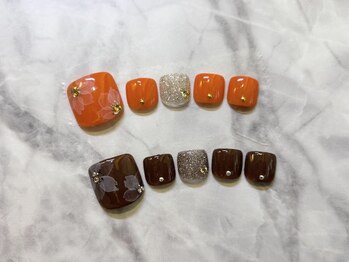 ブリオン 六本松店(Bullion)/ふんわりフラワーネイル フット