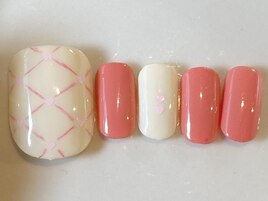 春色コーラルネイル