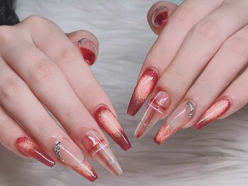 アキコネイルサロン(Akikoネイルサロン)/10本長さだし＋持ち込みデザイン