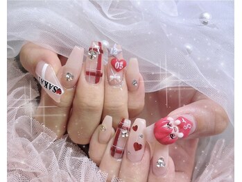 ネイル アリーズ セカンド(nail Allies 2nd)/3Dパーツ 痛ネイル 赤 チェック