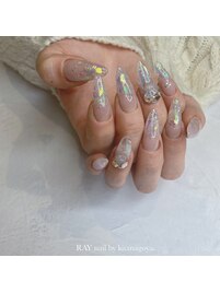 ラメ×Vカット