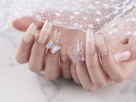 オーロラ蝶々ネイル