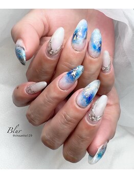 シュエット(Chouette)/爽やかなブルーのインクネイル♪