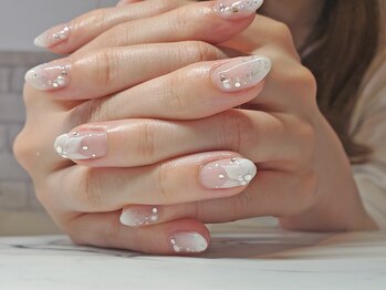 ネイルサロンブラン(nail salon BLANC)/大人な尖り花のブライダルネイル