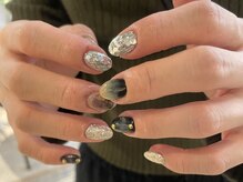 カセッタネイル(Casetta. nail)/black r × silver　
