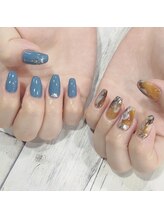 アリュール アンド エテルノ 小山店(Allure & ETERNO)/ちぐはぐネイル☆くすみカラー