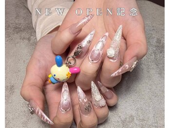 ツイードネイル ラメグラ