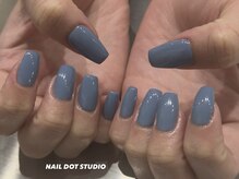 ネイルドットスタジオ 堺筋本町(NAIL DOT STUDIO)/くすみブルー