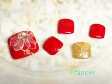 フランセス(Frances)/たらしこみフラワーネイル