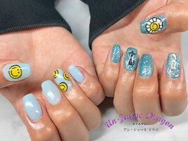 【自爪ネイル】ブルーネイル