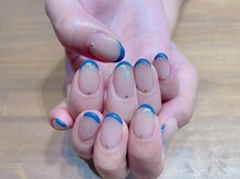 アトリエ ツメ(atelier TsuMe)/細フレンチ/ニュアンス/秋ネイル