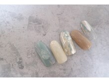 ラミエンヌ/ニュアンス　夏ネイル　砂ジェル