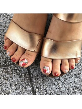 イーエムエー(e.m.a)/パラジェル/赤×お花