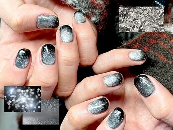 ヌル ネイル 堀江(NURU NAIL HORIE)/ブラックマグネットグラデメンズ