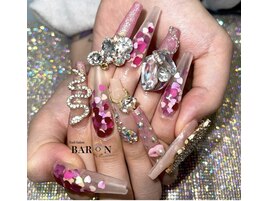 ハート埋め込みネイル☆