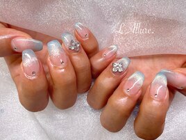 ブルーのマグネットネイル♪