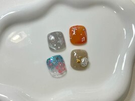 【フットネイル】親指アート
