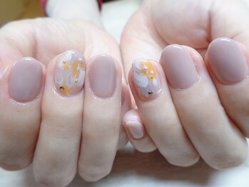 アミュリー ネイル アトリエ(Amury nail atelier)/キャラメルマーブル★秋ネイル