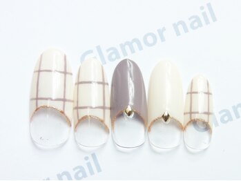 グラマーネイル(Glamor nail)/チェック柄☆¥6,800