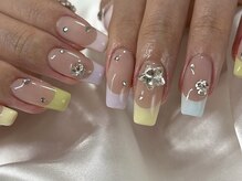 シピ ネイル(Chipi Nail)/くすみパステルフレンチ
