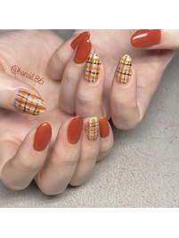 ワンカラー+4本アートネイル