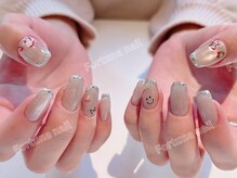 フォルトゥーナ 神田(Fortuna)/クリスマスガラスフレンチネイル