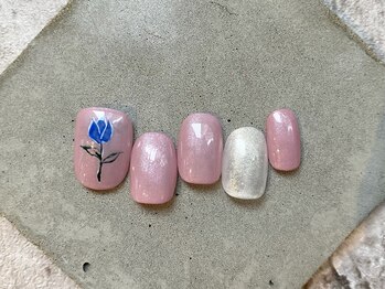 カラ ネイル 中津店(calla nail)/シンプル一輪花ネイル