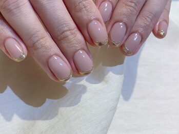 ネイルズ ララ(nails Lala)/ミラーフレンチ。