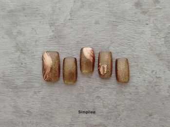 シンプリー ネイルアンドアイラッシュ 祖師谷大蔵店(Simpliee Nail&Eyelash)/【ハンド】ブラウンぷっくり