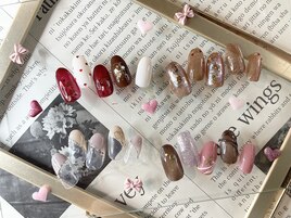 バレンタインネイル