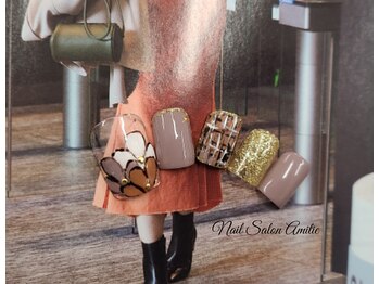 ネイルサロン アミティエ(Nail Salon Amitie)/ flower×ツィード foot &nbsp;nail